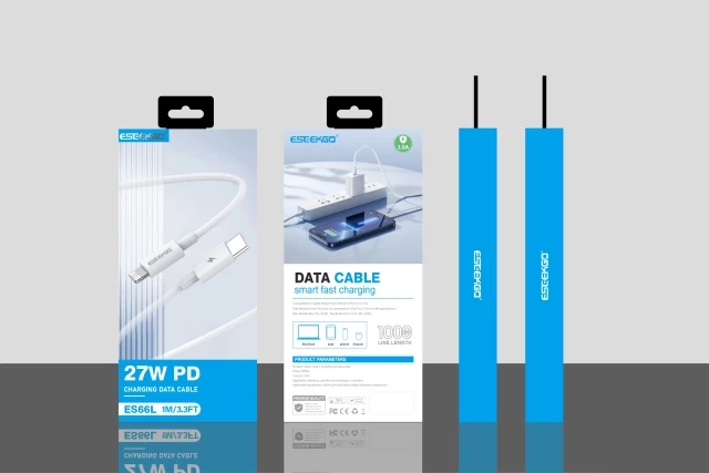 ESEEKGO ES-66L Type-C To 8 PIN  3.0A /27W Data Cable（3.3FT / 6.6FT / 10FT）