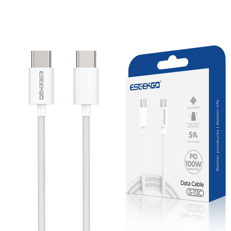 ESEEKGO PD-100BK  USB-C To USB-C 100W/5A 3.3FT/6.6FT Data Cable