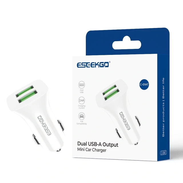 ESEEKGO C-01AT  Dual USB-A Output Mini Car Charger