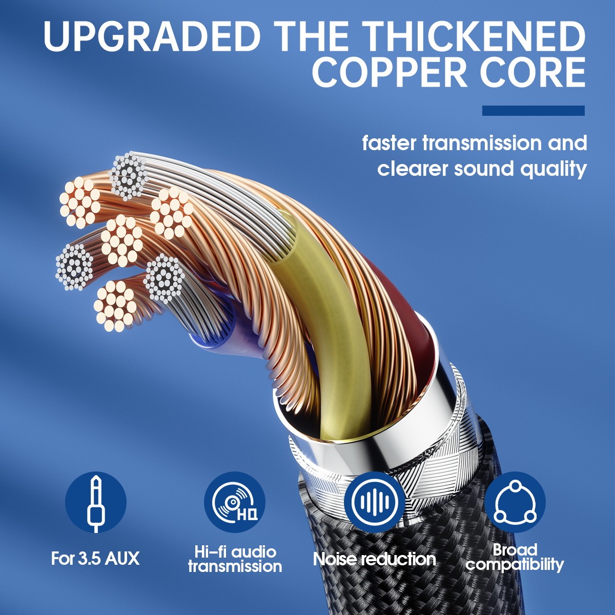 ESEEKGO AX-03 Nylon Braided 4FT 3.5mm To 3.5mm Audio Cable