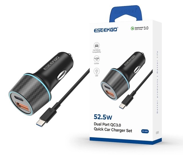 ESEEKGO PD-30 1A1C QC3.0 22.5W+PD30W Car Charger