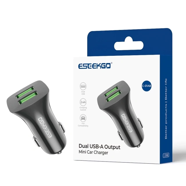 ESEEKGO C-01AB  Dual USB-A Output Mini Car Charger